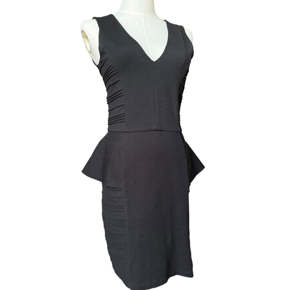 Parker Peplum Bodycon Black ribbed sides Sleeveless Dress size XS